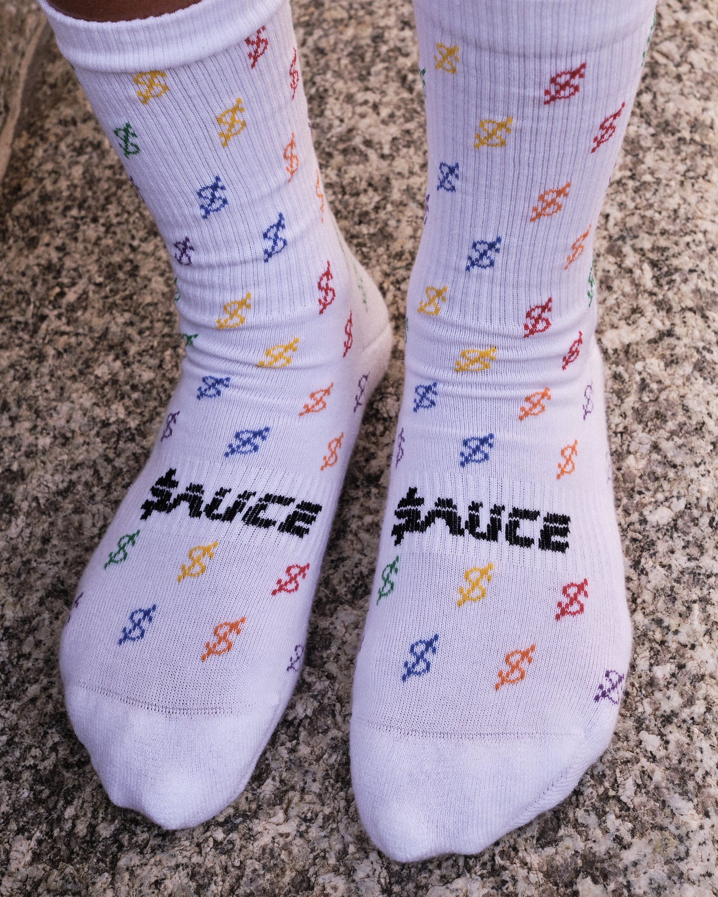 A sauce Model wearing Socks
