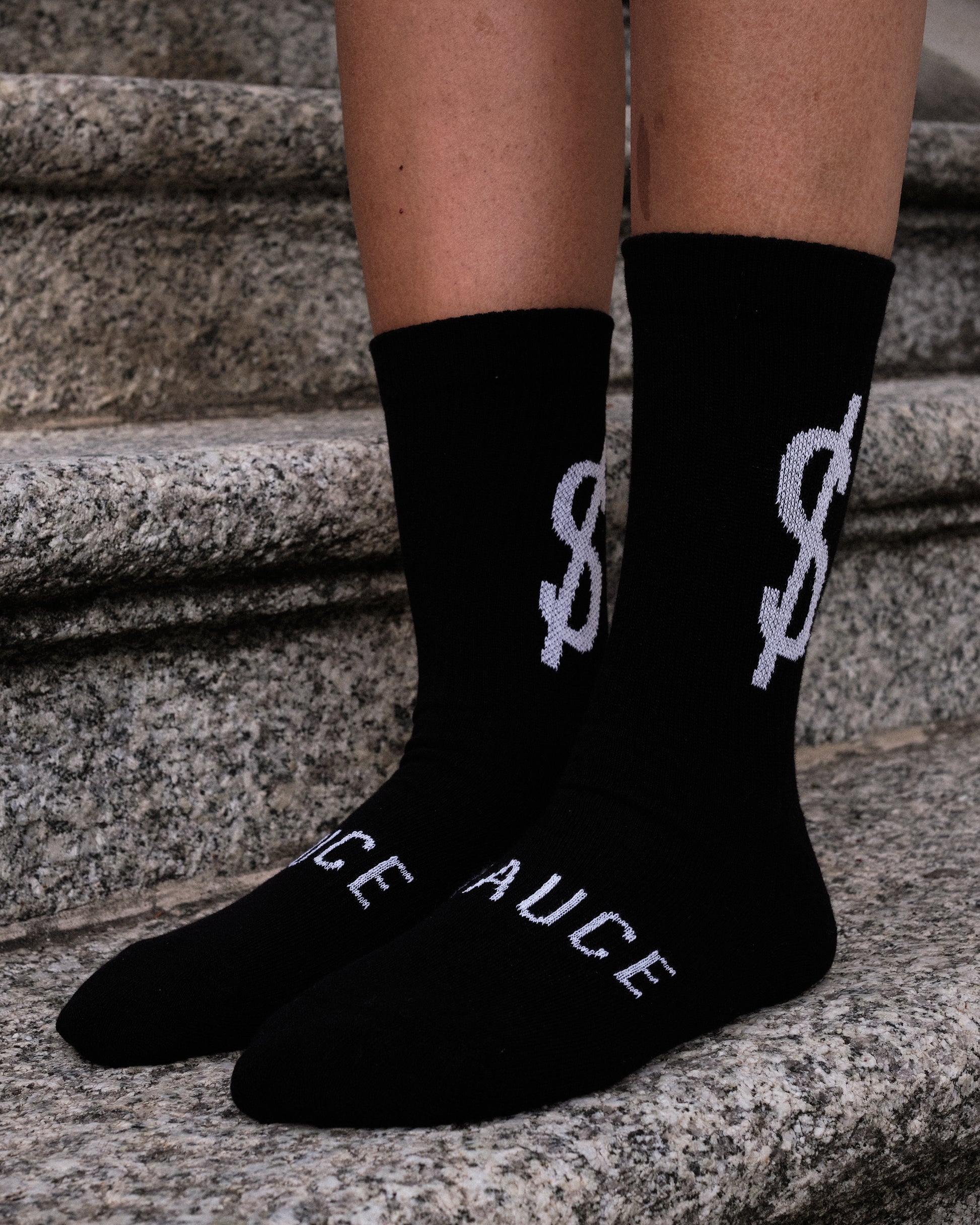 A sauce Model wearing Socks