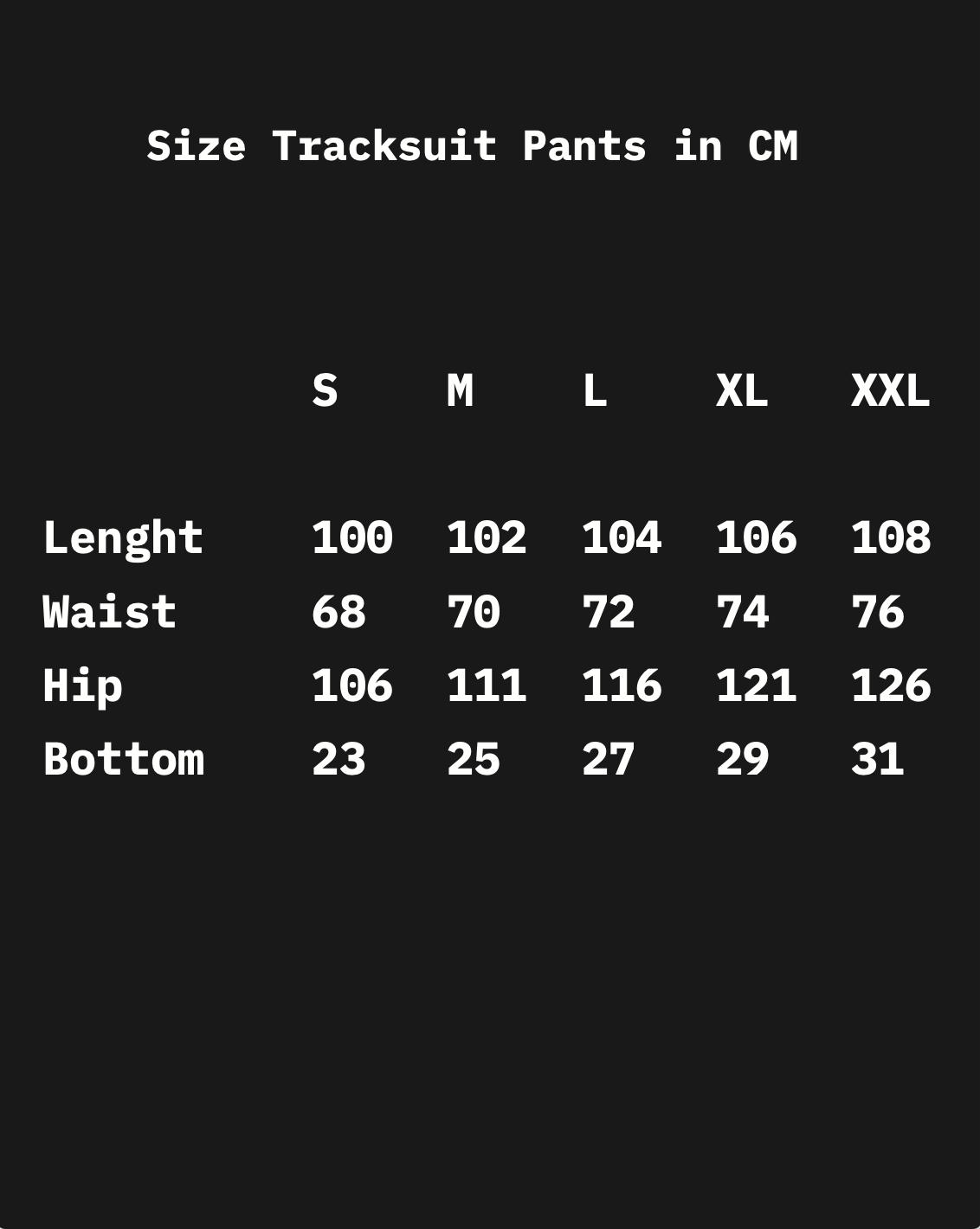 Sizing Chart