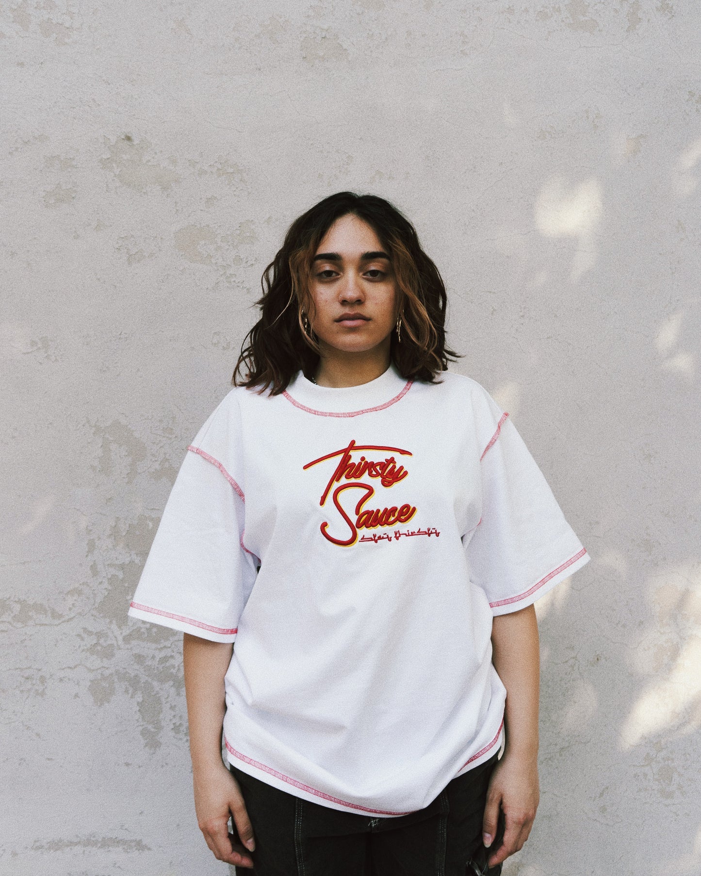 A Sauce Photoshoot Outdoor with a Female Model