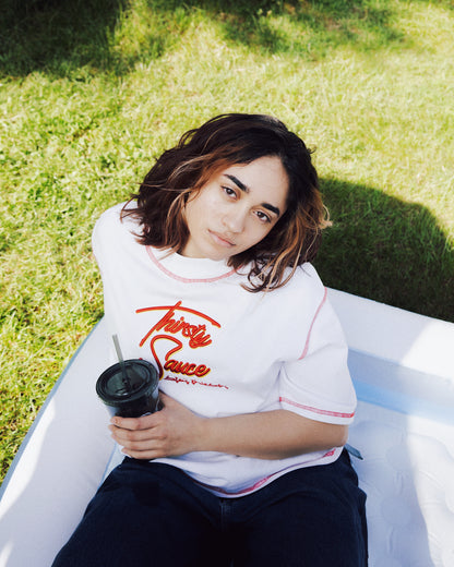 A Sauce Photoshoot Outdoor with a Female Model